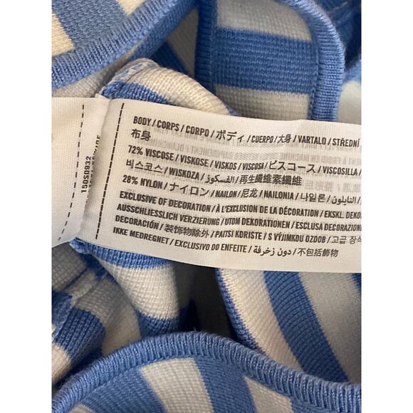 Abercrombie & Fitch Blue White Striped Sleeveless Cami Tank Crop Top Size S - Picture 6 of 6